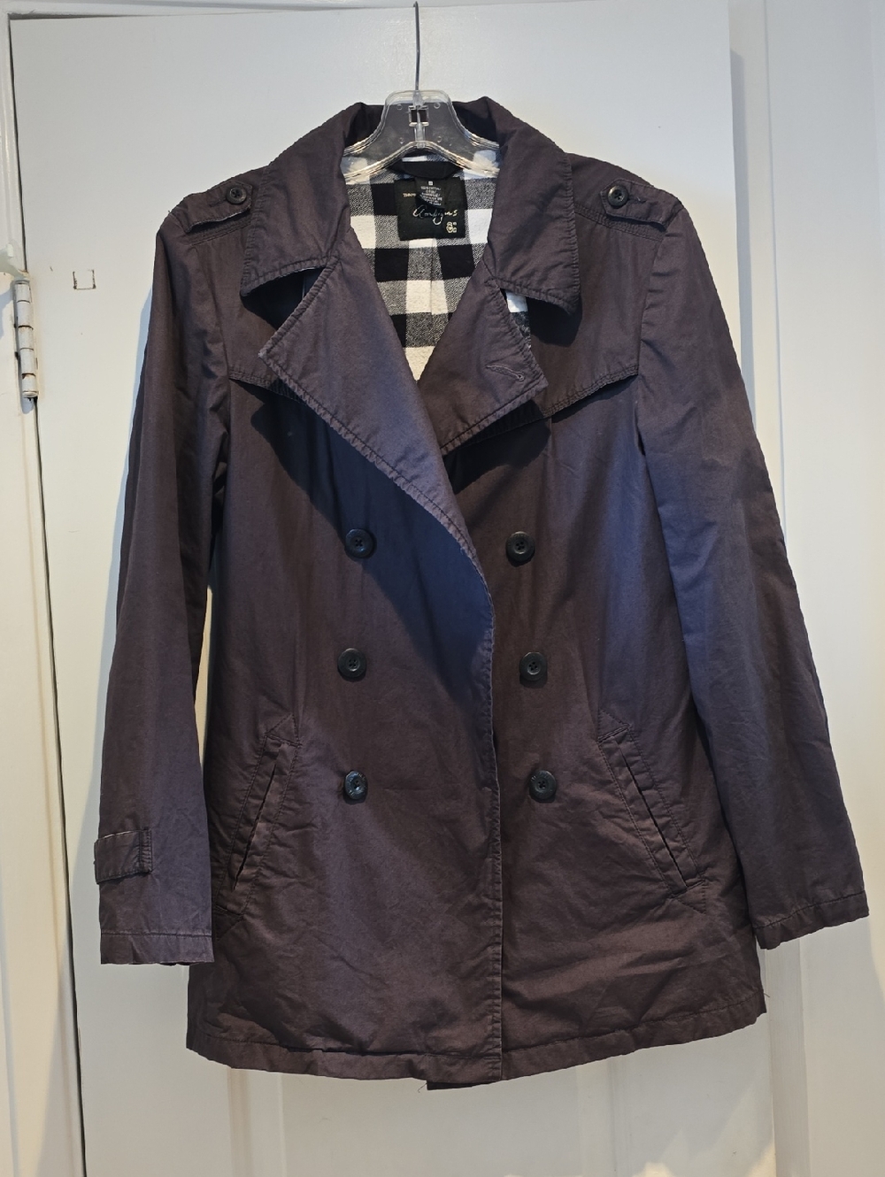 Men's Double-Breasted Trench Coat in Navy SMALL